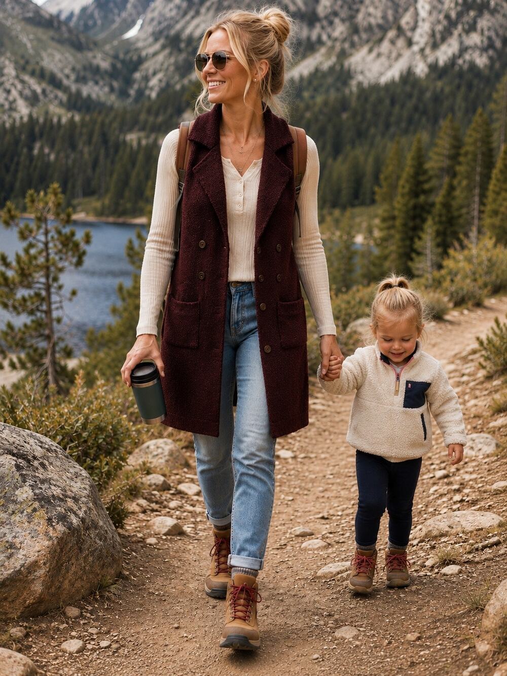 Love Tree collared double breasted sweater vest coat size Large NWT